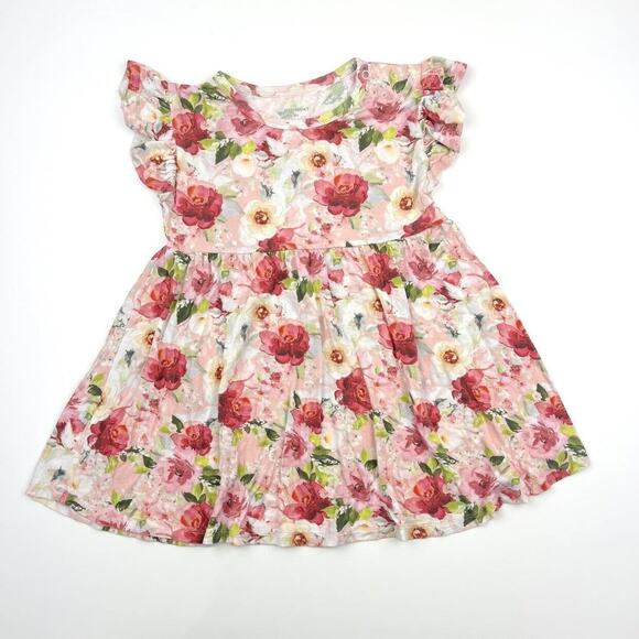 Posh Peanut Marlene Floral Flutter Sleeve Peplum Top - Picture 2 of 6